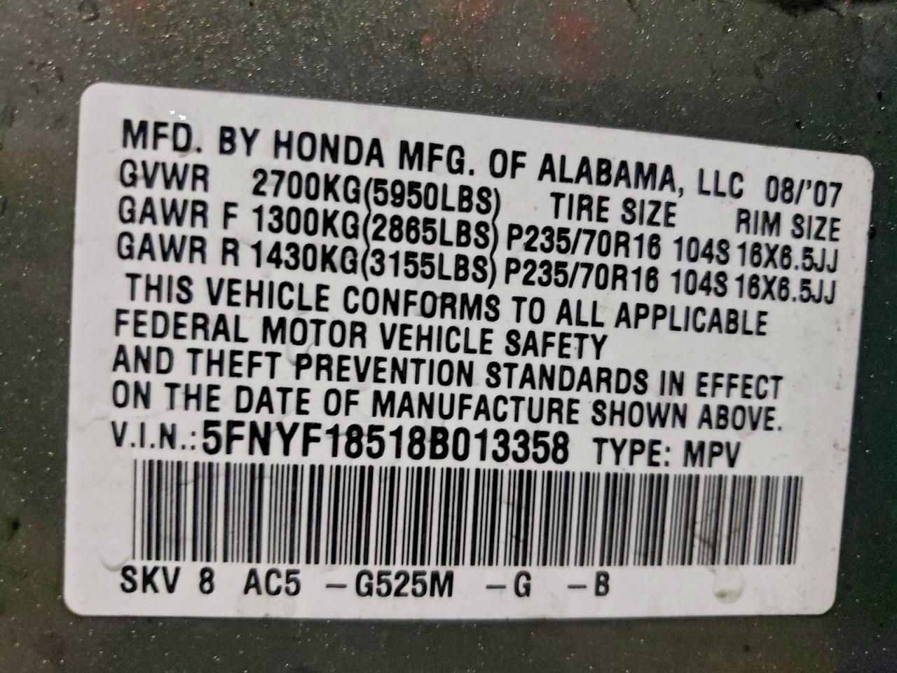 Honda Pilot Exl Image 11