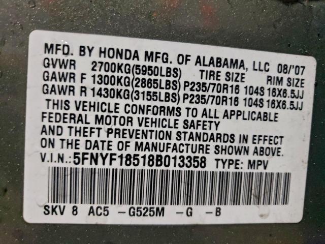 Honda Pilot Exl Image 11